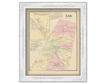 Town of LEE, New Hampshire 1871 Map, Replica or GENUINE ORIGINAL
