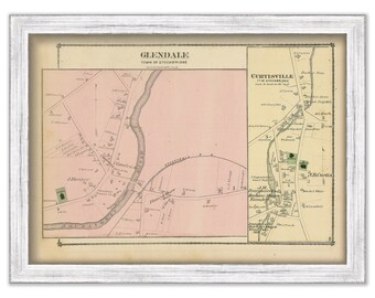 Villages of STOCKBRIDGE, Massachusetts 1871 Map - Replica or Genuine ORIGINAL
