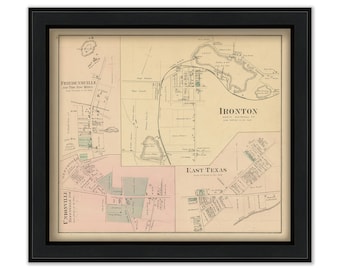 Ironton, Friedensville, Unionville and East Texas, Pennsylvania 1876 Map - Replica or Genuine Original
