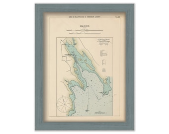 Marion, Massachusetts  - Nautical Chart by George W. Eldridge Colored Version 0335