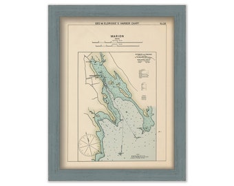 Marion, Massachusetts  - Nautical Chart by George W. Eldridge Colored Version 0335