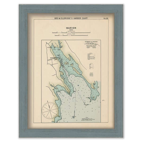 Marion, Massachusetts  - Nautical Chart by George W. Eldridge Colored Version 0335