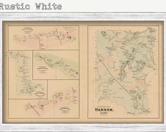 Hanson, Massachusetts 1879 Old Town Map Reprint - Plymouth Co.