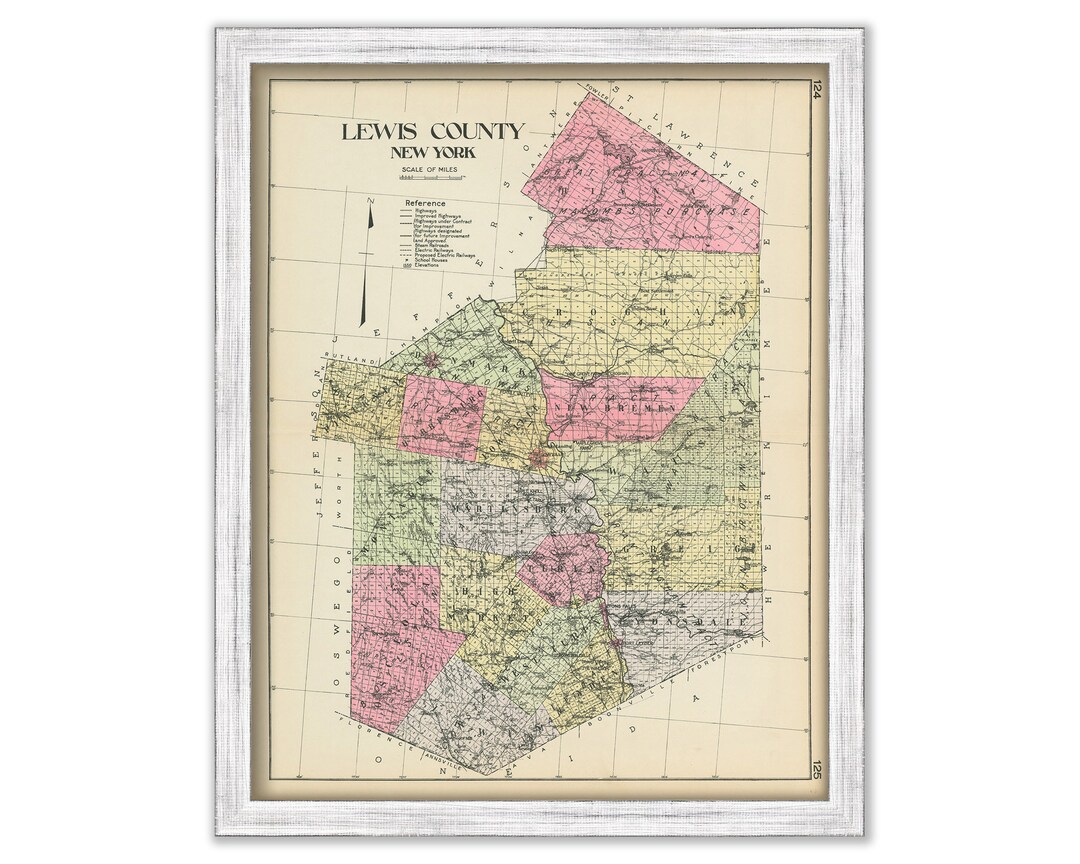 LEWIS County New York 1912 Map - Il 1080xN.1843205721 6mf3