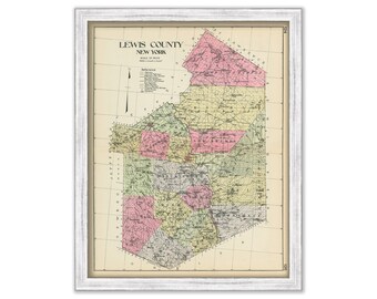 LEWIS County, New York 1912 Map, Replica or GENUINE ORIGINAL