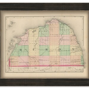 HURON COUNTY, Michigan 1873 Map - Replica or Genuine Original