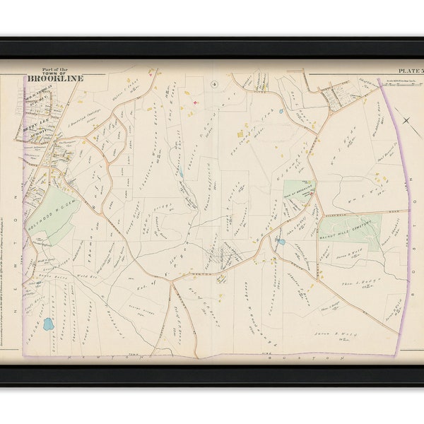 Brookline, Massachusetts 1888 Map