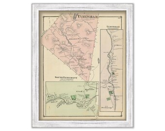 TYRINGHAM, Massachusetts 1871 Map - Replica or Genuine ORIGINAL
