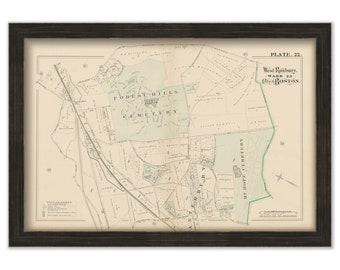 WEST ROXBURY, Boston, Massachusetts 1882 Map - Replica or Genuine ORIGINAL -  Forrest Hills