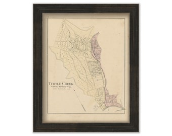 TURTLE CREEK, Wilkins and Patton, Pennsylvania 1876 Map - Replica or Genuine ORIGINAL