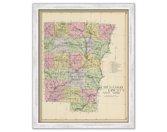 CHENANGO County, New York 1912 Map, Replica or GENUINE ORIGINAL