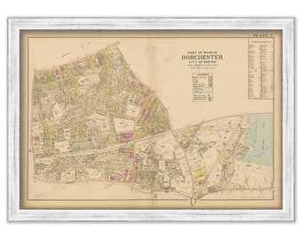 DORCHESTER, Massachusetts 1899 map, Plate 1 - Replica or GENUINE ORIGINAL