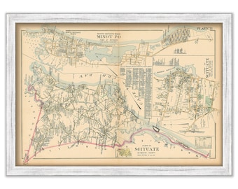 SCITUATE, Massachusetts Town & Villages 1903 Map Colored Reproduction