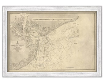 CHARLESTON HARBOR, South Carolina  -  1882 Nautical Chart