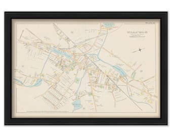 Village of WALPOLE, Massachusetts 1888 Map