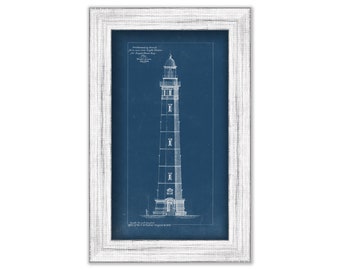 LOGGERHEAD KEY LIGHTHOUSE, Florida  -  Blueprint Drawing and Plan of the Lighthouse as it was in 1876