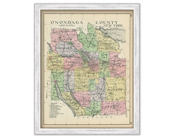 ONONDAGA County, New York 1912 Map, Replica or GENUINE ORIGINAL