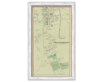 Village of GREAT BARRINGTON, Massachusetts 1871 Map - Replica or Genuine ORIGINAL