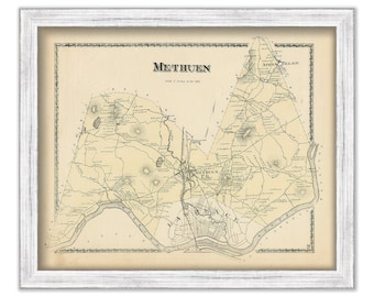 METHUEN, Massachusetts 1872 Map - Replica or Genuine ORIGINAL