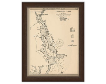 Providence River, Rhode Island - Nautical Chart by George W. Eldridge 1901