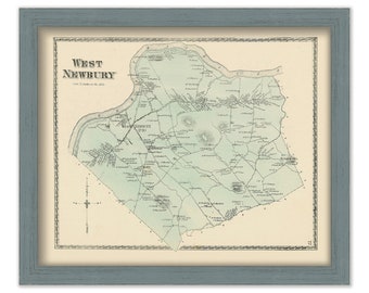 WEST NEWBURY, Massachusetts 1872 Map - Replica or Genuine ORIGINAL