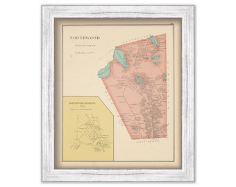 NORTHWOOD, New Hampshire 1892 Map