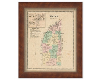 WAYNE, New York 1873 Map, Replica or Genuine ORIGINAL