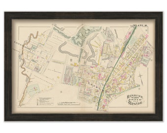 ROXBURY, Boston, Massachusetts 1882 Map - Replica or Genuine ORIGINAL - Longwood Ave, Boston Baseball Grounds