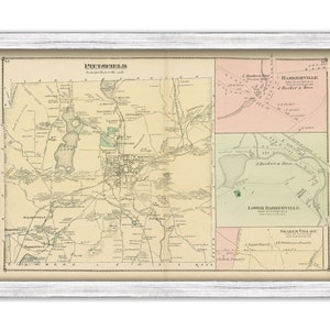 PITTSFIELD, Massachusetts 1871 Map - Replica or Genuine ORIGINAL