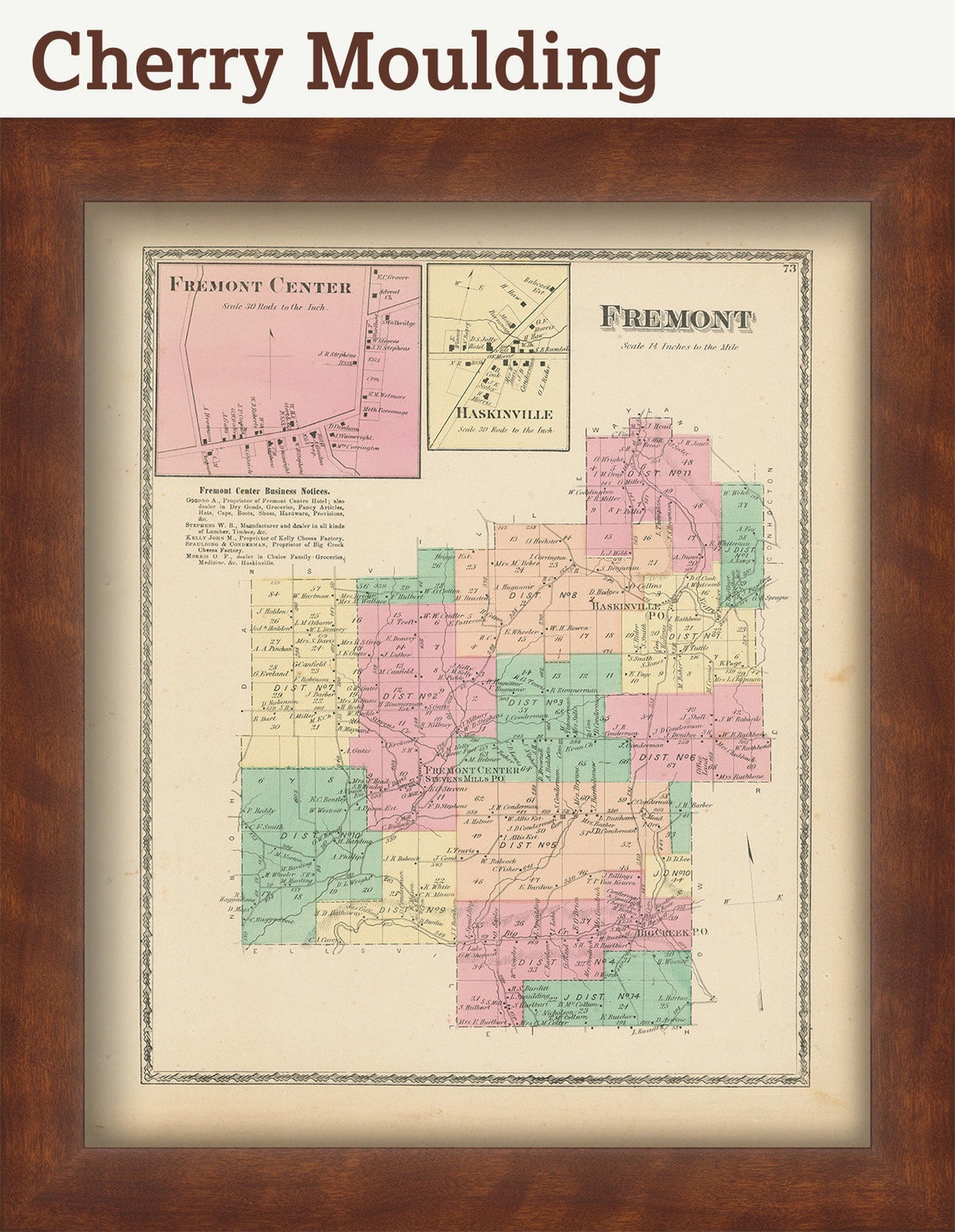FREMONT New York 1873 Map Replica or Genuine ORIGINAL Etsy