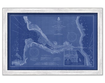 STURGEON BAY, Wisconsin - 1901 Nautical Chart Blueprint
