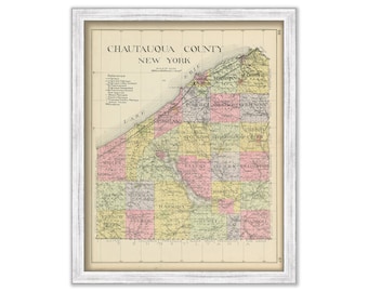 CHAUTAUQUA County, New York 1912 Map, Replica or GENUINE ORIGINAL