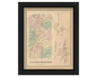 LOWER MILFORD, Pennsylvania 1876 Map - Replica or Genuine Original