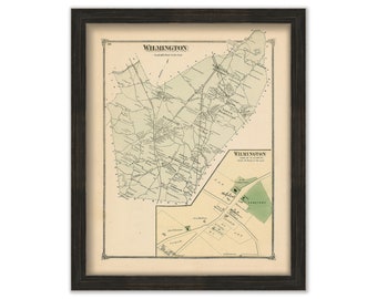 Town of WILMINGTON, Massachusetts 1875 Map