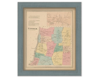 ENFIELD, Hartford County, Connecticut, 1869 Map, Replica or GENUINE ORIGINAL