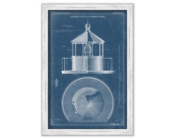 LANTERN DESIGN BLUEPRINT for 4th, 5th and 6th order lenses 1862