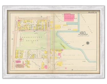 CHARLESTOWN, Massachusetts 1912 map, Plate 14 - CHARLESTON HEIGHTS - Replica or Genuine Original