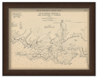South Norwalk, Sheffield Island, & Cockenoe Island Harbors Connecticut - Nautical Chart by George W. Eldridge 1901