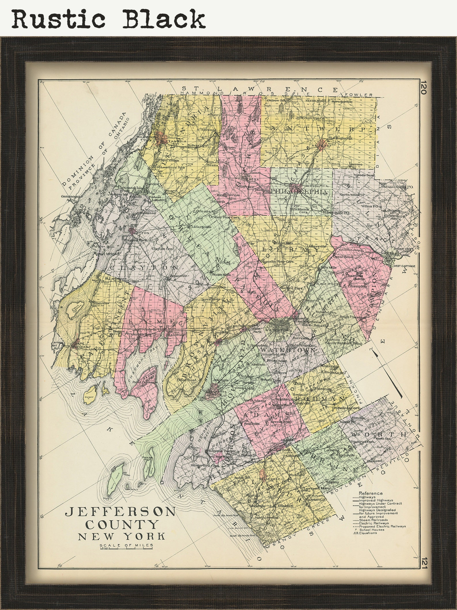 JEFFERSON County New York 1912 Map Replica or GENUINE Etsy