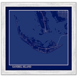 SANIBEL ISLAND, Florida  -  Minimalist Map Blueprint