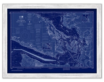 Strait of Juan De Fuca to Strait of Georgia, Washington  -  2017 Nautical Chart Blueprint