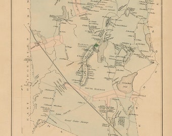 GENUINE ORIGINAL Map of HANSON Massachusetts 1879 