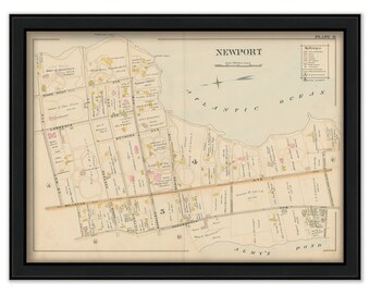 NEWPORT, Rhode Island 1893 Map-Plate B