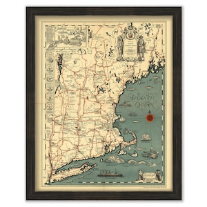 NEW ENGLAND - 1928 Map by Griswold Tyng