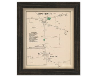 Villages of BRANCHBURG and OCEANVILLE, New Jersey 1873 Map - Replica or Genuine ORIGINAL