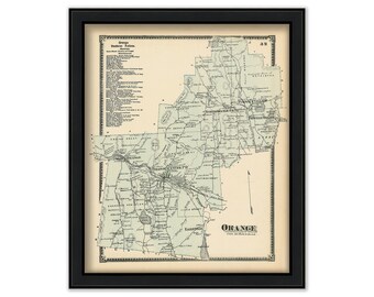 Town of ORANGE, Massachusetts 1871 Map