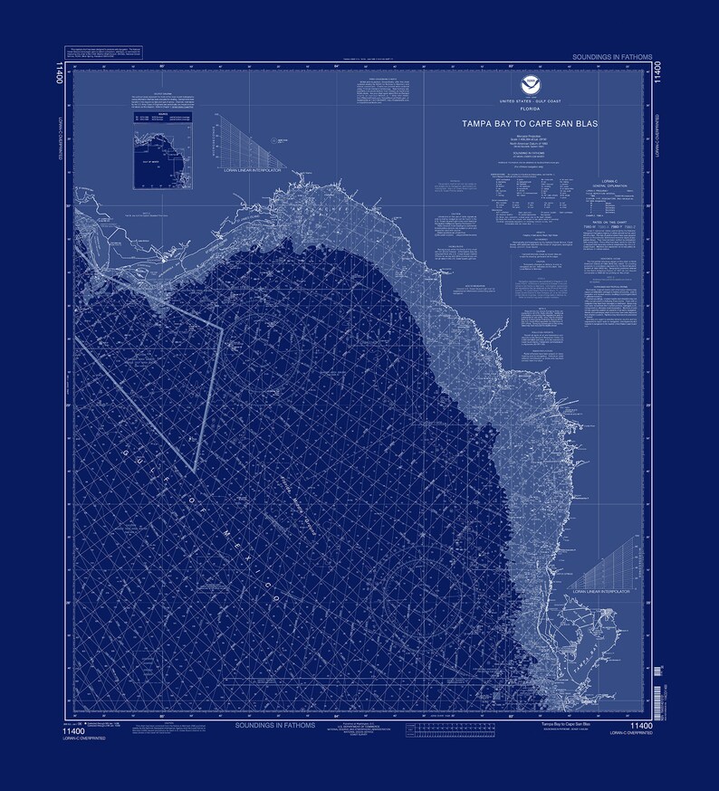 Tampa Bay to Cape San Blas Florida 2006 Nautical Chart Etsy