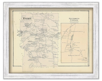 Town of Peru, Massachusetts 1876 Map-Colored Reproduction