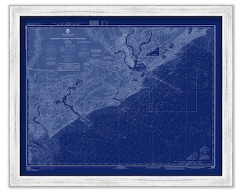 CHARLESTON HARBOR and APPROACHES, South Carolina - 1977 Nautical Chart Blueprint