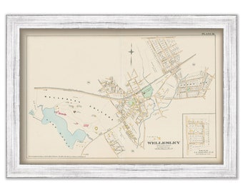 WELLESLEY COLLEGE, Wellesley, Massachusetts 1888 Map